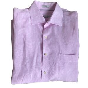 Peter Millar Crown Cool long sleeve button up linen shirt pink L